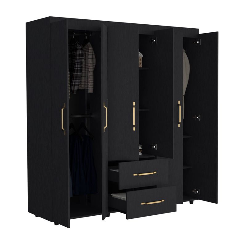 CLOSET 6 PUERTAS 2 CAJONES FM-024N - NEGRO-3