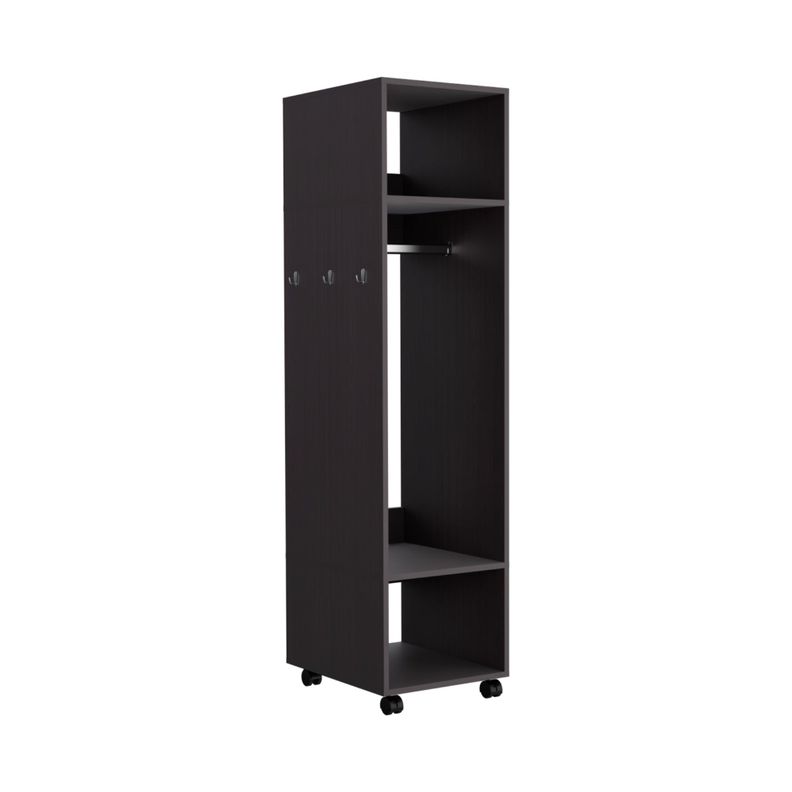 CLOSET CON ESPEJO Y 4 RUEDAS FM-025N - NEGRO-0