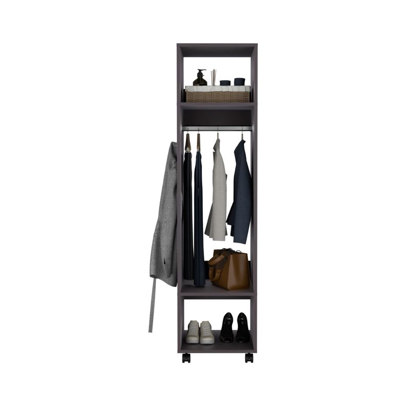 CLOSET CON ESPEJO Y 4 RUEDAS FM-025N - NEGRO-2