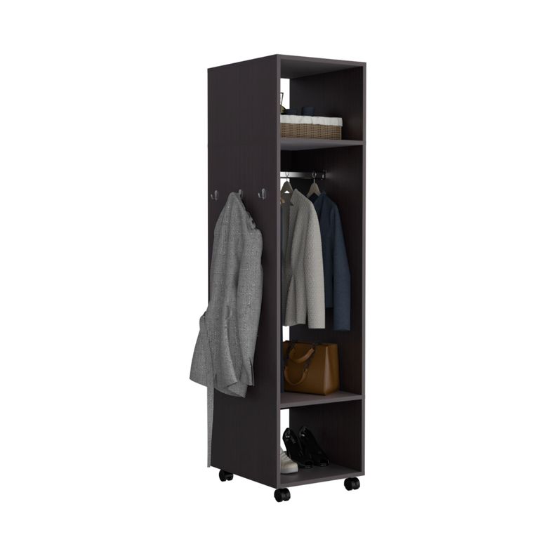 CLOSET CON ESPEJO Y 4 RUEDAS FM-025N - NEGRO-3