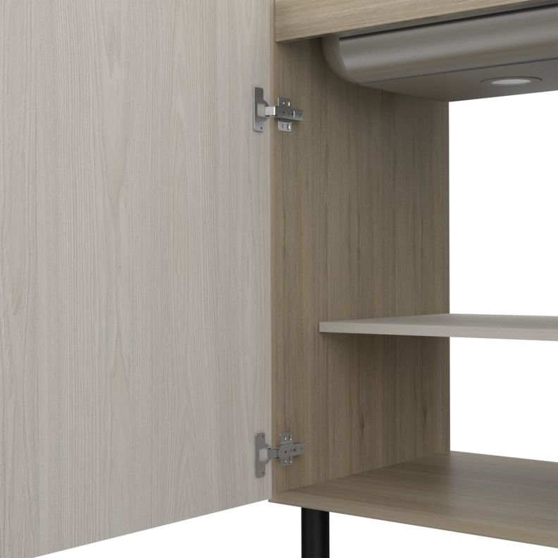 Mueble Base Cocina 3 Puertas 2 Cajones Fm-003E Beige Y Café Claro-6