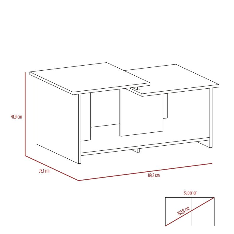 MESA DE CENTRO RECTANGULAR  FM-024C - CAFÉ CLARO-5