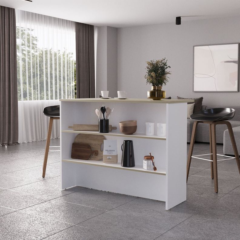 ISLA COCINA 120X60X90 CM FM-003B BLANCO-5