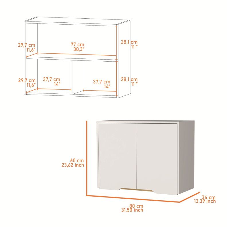 MUEBLE MURAL 80X60X34 2 PUERTAS FM-008B BLANCO-6