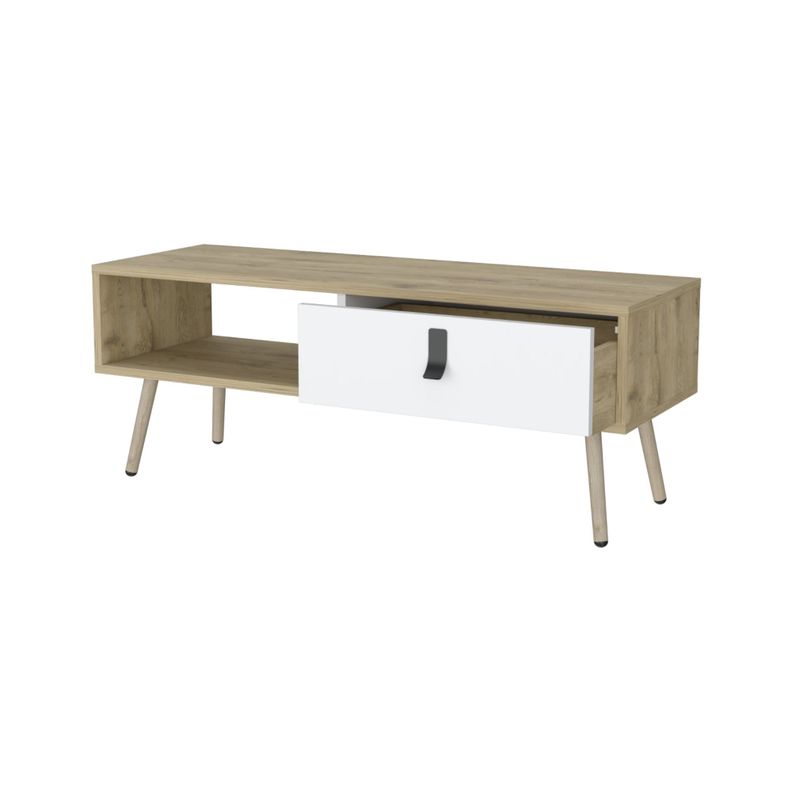 MESA DE CENTRO 1 CAJON FM-015C CAFÉ CLARO Y BLANCO-1