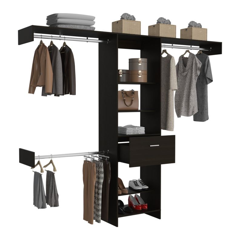 Walking Closet 1 Cajon 210,6 X 250 X 41,5 Cm Negro