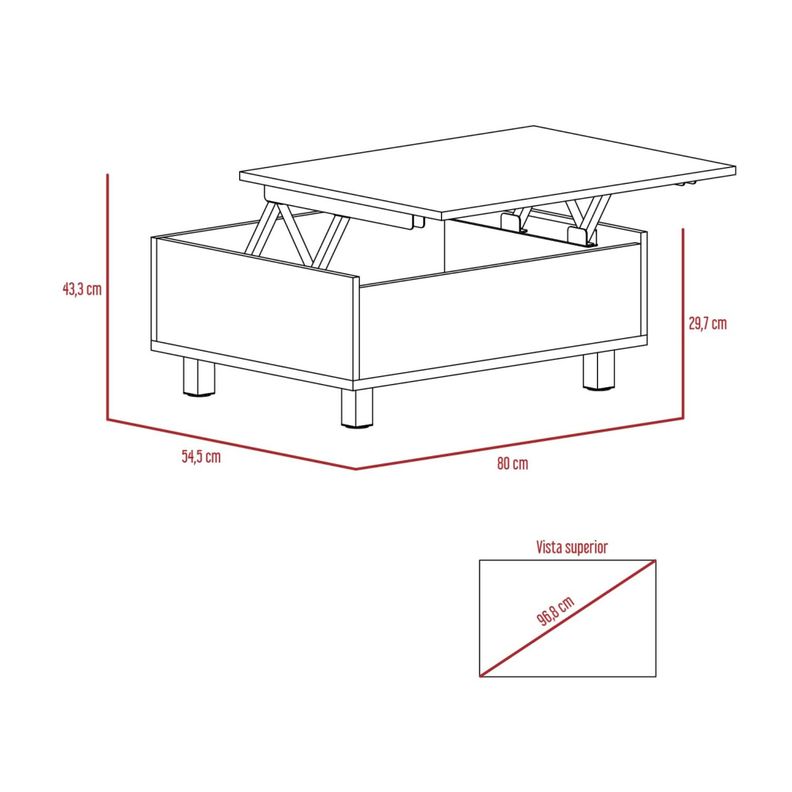 MESA DE CENTRO EXTENSIBLE FM-002G GRIS Y NEGRO-6