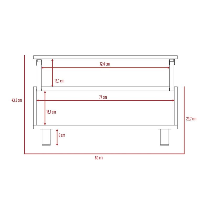 MESA DE CENTRO EXTENSIBLE FM-002G GRIS Y NEGRO-7