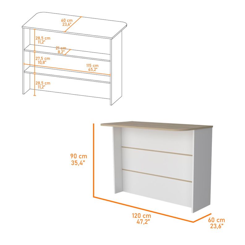 ISLA COCINA 120X60X90 CM FM-003C - CAFE CLARO-4