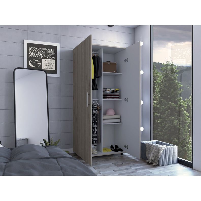 CLOSET 2 PUERTAS FM-021G - GRIS CLARO-5