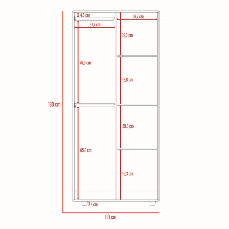 CLOSET 2 PUERTAS FM-021G - GRIS CLARO-7