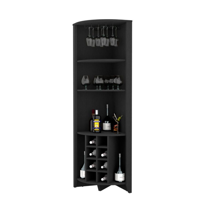 BAR ESQUINERO 8 BOTELLEROS Y PORTACOPAS FM-002N - NEGRO-1