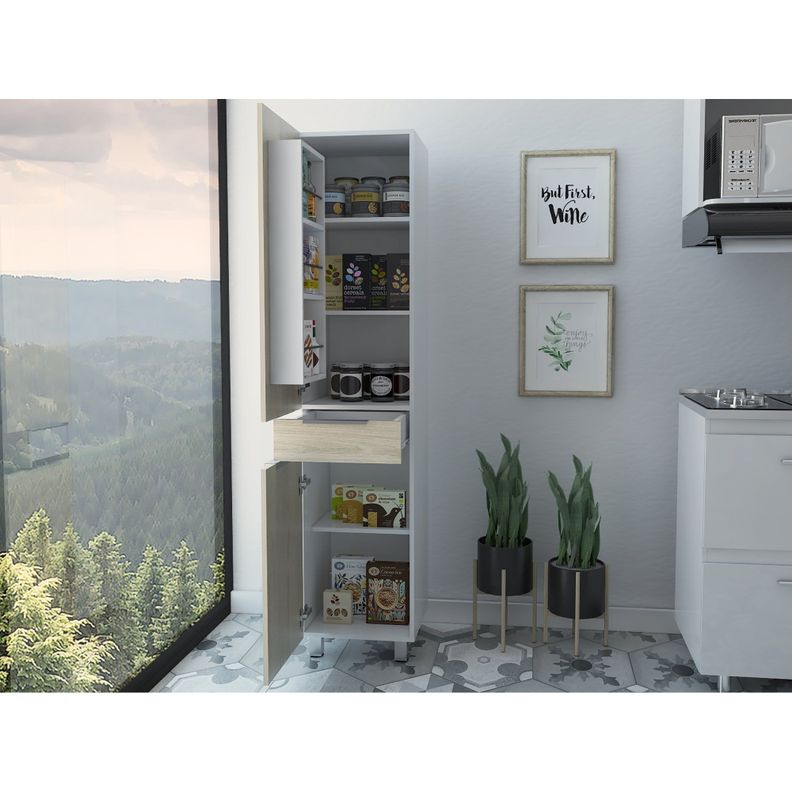 MUEBLE ALACENA 2 PUERTAS 1 CAJON FM-011C- CAFÉ CLARO-5