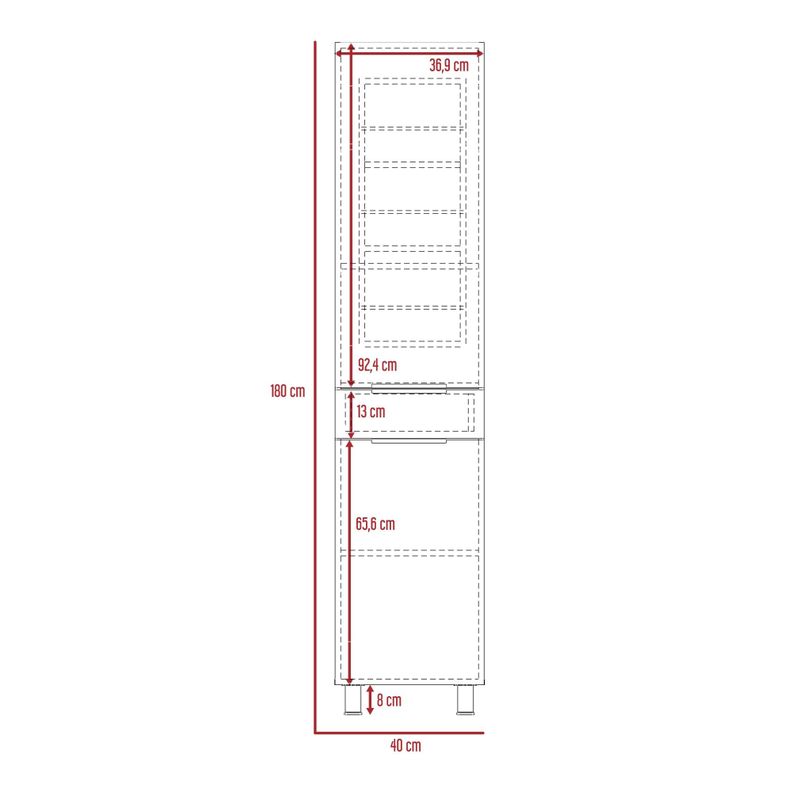 MUEBLE ALACENA 2 PUERTAS 1 CAJON FM-011C- CAFÉ CLARO-7