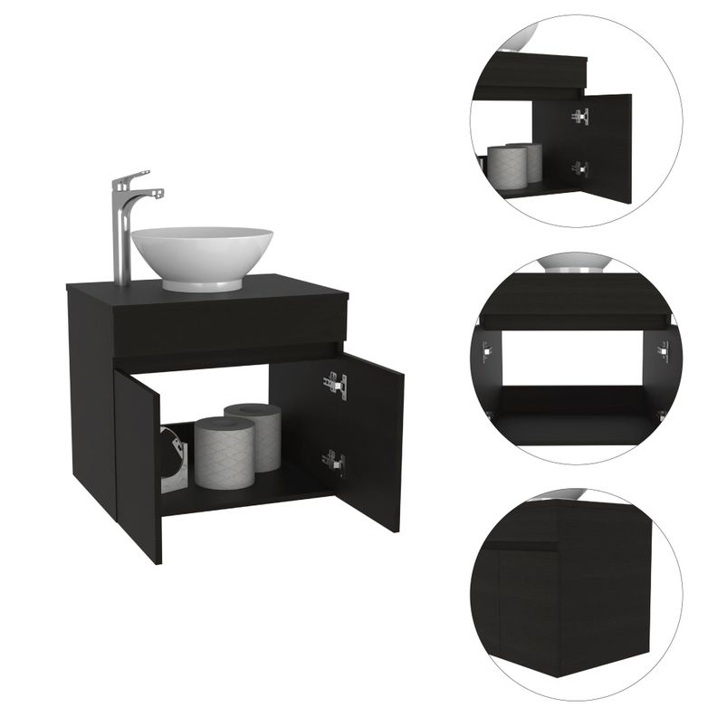 Mueble Vanitorio 2 Puerta Fm-001 Negro-7