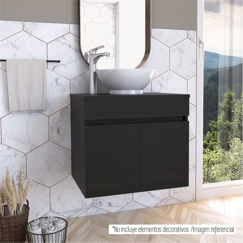 Mueble Vanitorio 2 Puerta Fm-001 Negro-8