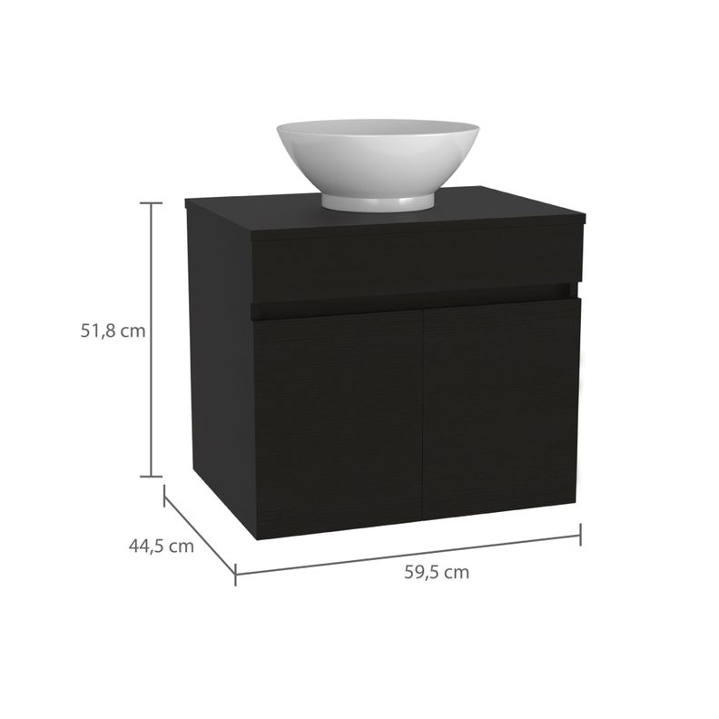Mueble Vanitorio 2 Puerta Fm-001 Negro-9