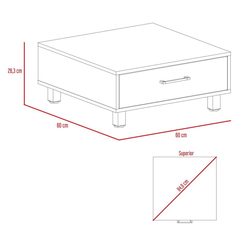 MESA DE CENTRO 1 CAJÓN FM-001N - NEGRO-6