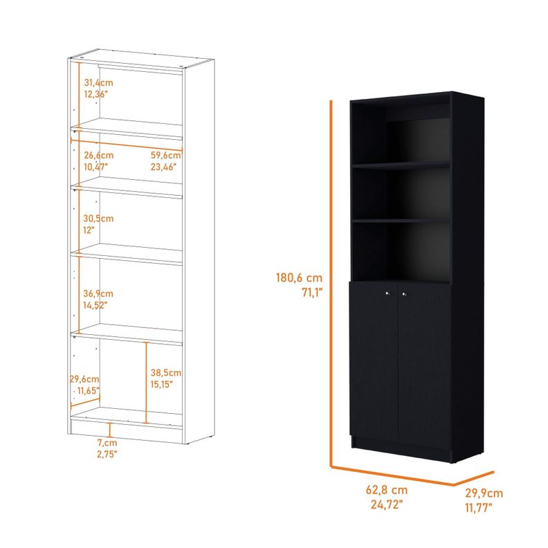 ESTANTE 2 PUERTAS FM-020N NEGRO-6
