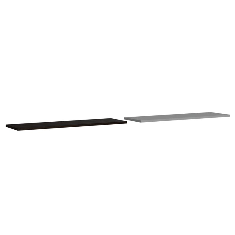 SET 2 REPISAS 160X25X1,5 CM FM-002B BLANCO Y CAFÉ OSCURO-0