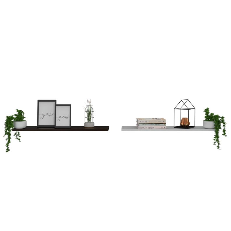 SET 2 REPISAS 160X25X1,5 CM FM-002B BLANCO Y CAFÉ OSCURO-3