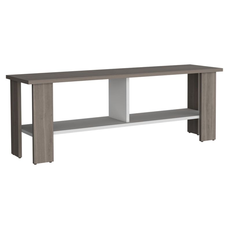 RACK TV 50" CON 2 REPISAS FM-031B BEIGE Y BLANCO-0