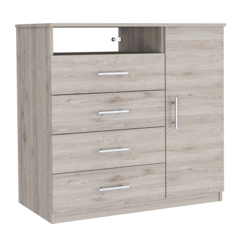 COMODA TV 40" 4 CAJONES 1 PUERTA FM-011C - CAFE CLARO-0