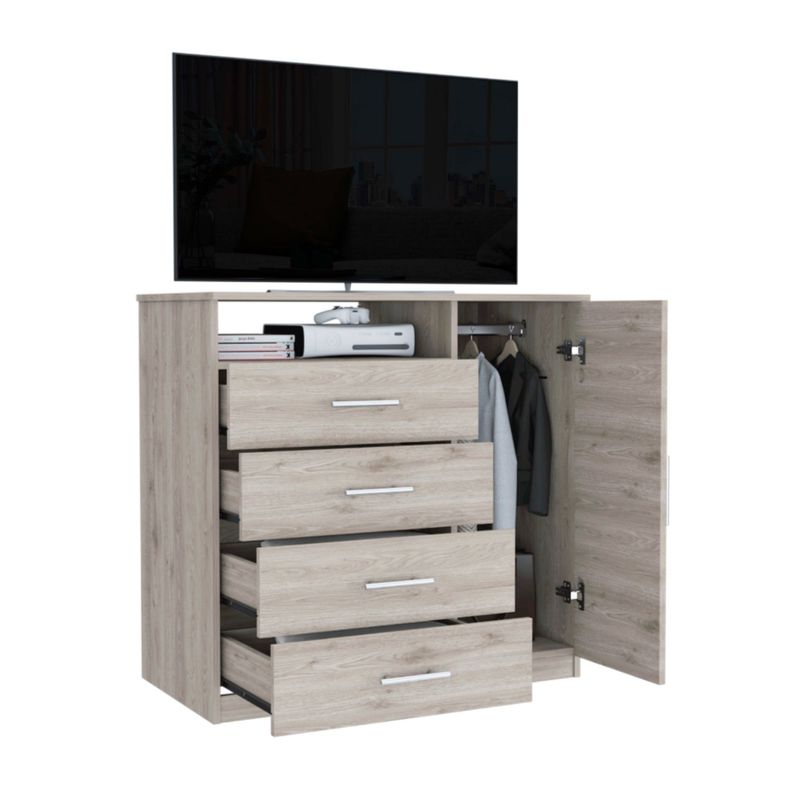 COMODA TV 40" 4 CAJONES 1 PUERTA FM-011C - CAFE CLARO-2