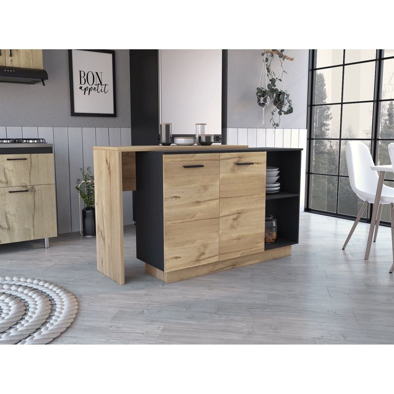 ISLA DE COCINA 2 PUERTAS FM-009C - CAFÉ CLARO-4