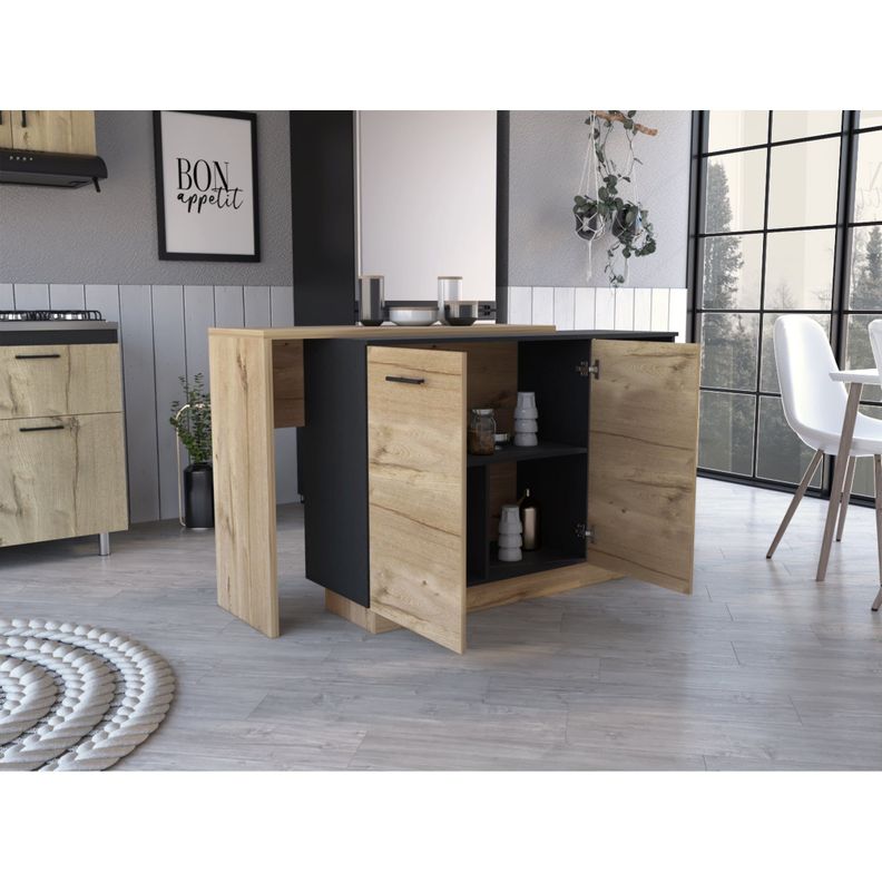 ISLA DE COCINA 2 PUERTAS FM-009C - CAFÉ CLARO-5