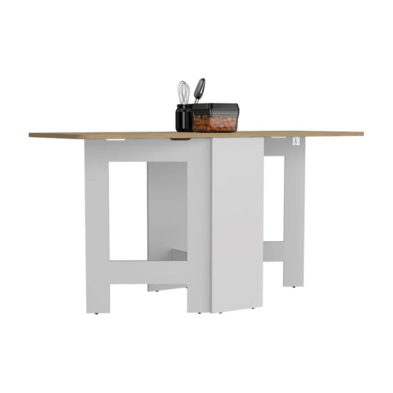 MESA PLEGABLE FM-001B - BLANCO Y CAFÉ CLARO-2