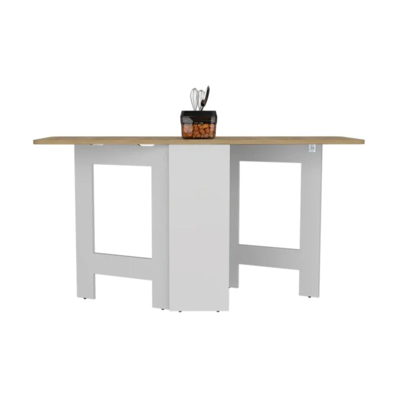 MESA PLEGABLE FM-001B - BLANCO Y CAFÉ CLARO-3