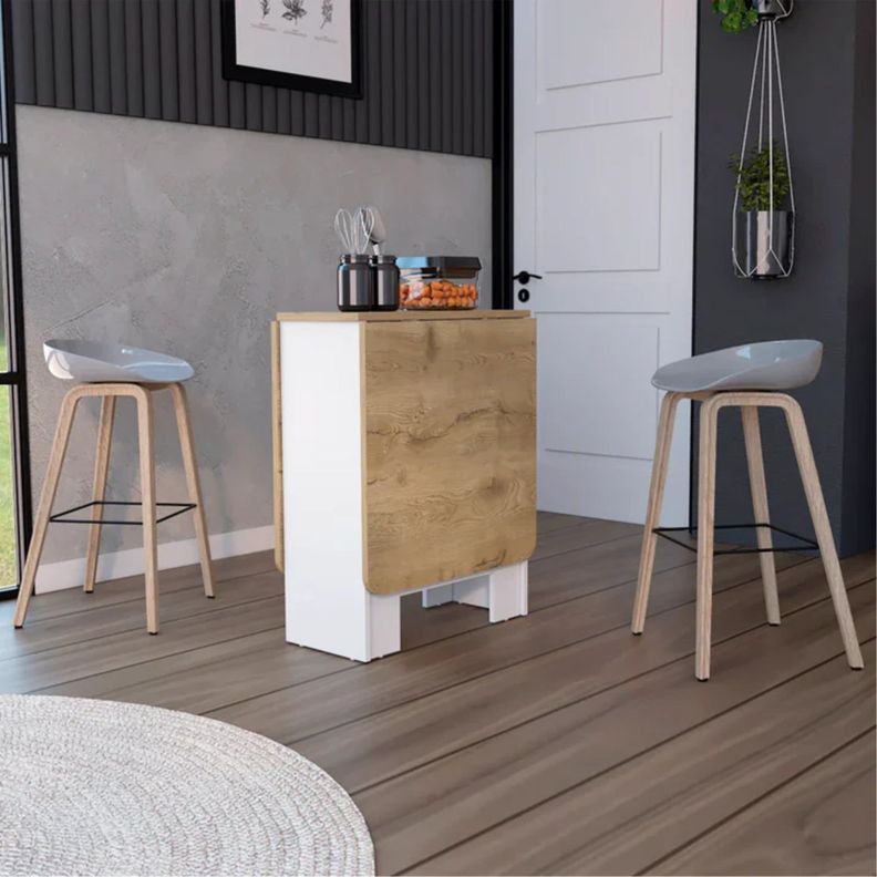 MESA PLEGABLE FM-001B - BLANCO Y CAFÉ CLARO-4