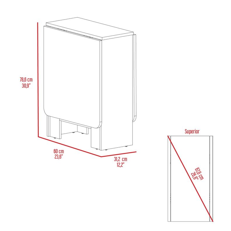 MESA PLEGABLE FM-001B - BLANCO Y CAFÉ CLARO-7