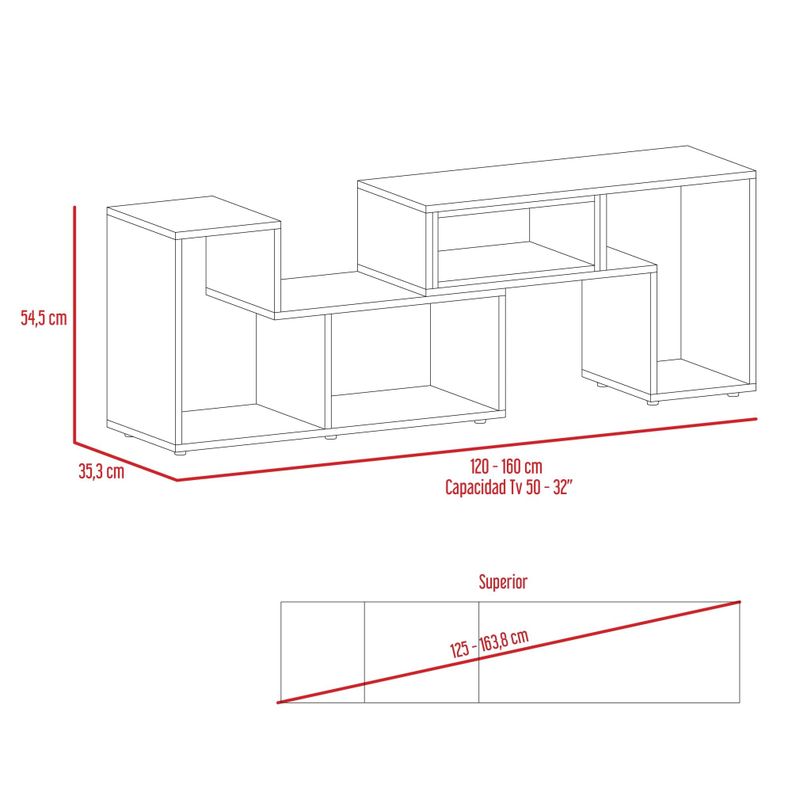 RACK TV 40" EXTENSIBLE FM-036B - BLANCO-1
