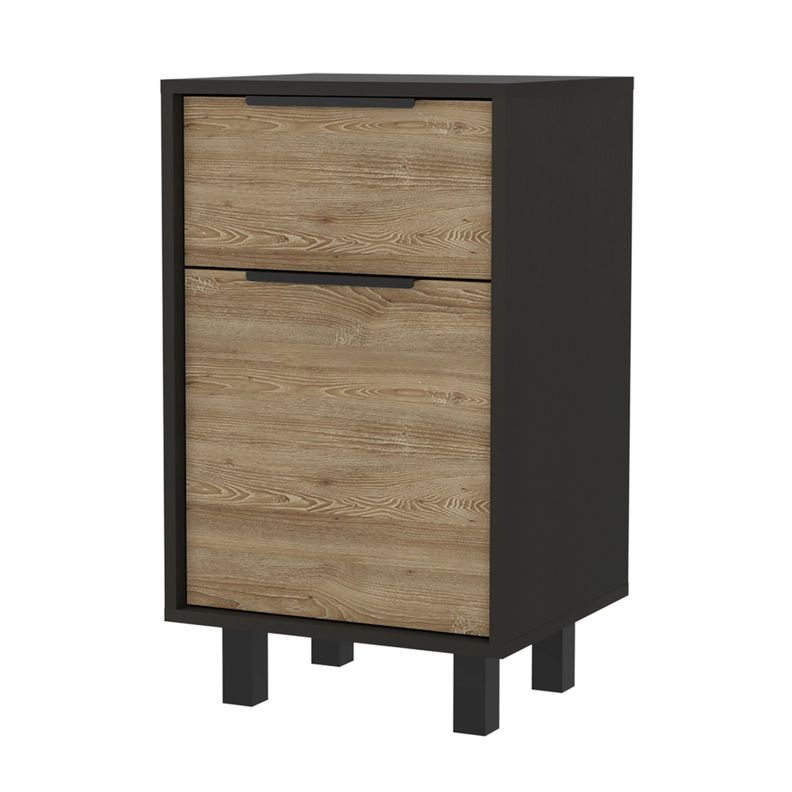 VELADOR 1 CAJÓN 1 PUERTA FM-002N - NEGRO Y CAFÉ CLARO-0