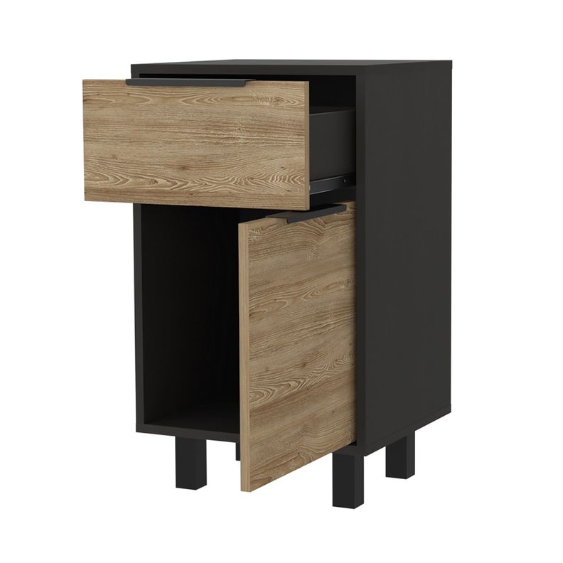 VELADOR 1 CAJÓN 1 PUERTA FM-002N - NEGRO Y CAFÉ CLARO-1