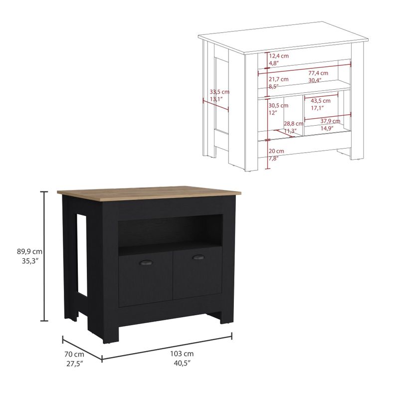 ISLA DE COCINA 2 PUERTAS FM-005N NEGRO-5