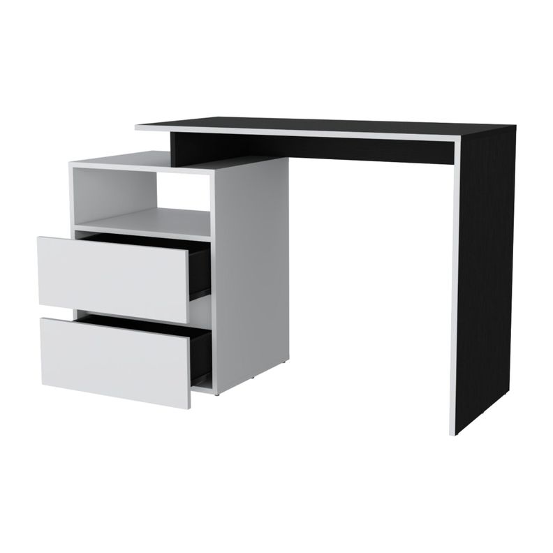ESCRITORIO 2 CAJONES FM-029N NEGRO Y BLANCO-1