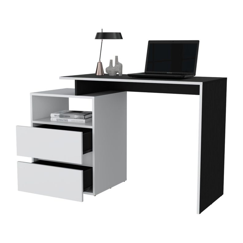 ESCRITORIO 2 CAJONES FM-029N NEGRO Y BLANCO-3
