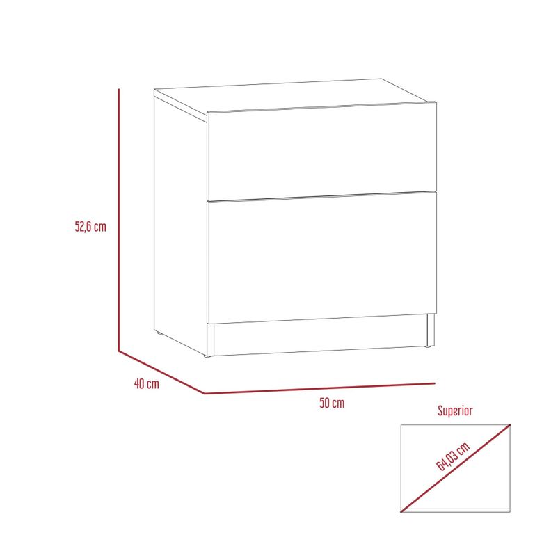 VELADOR 1 CAJON 1 PUERTA FM-023C - CAFÉ CLARO / BLANCO-6