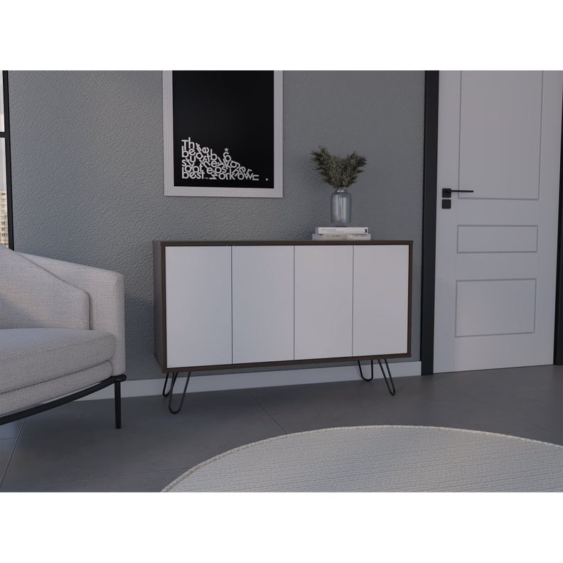 ARRIMO CON 4 PUERTAS Y 4 REPISAS FM-001B BLANCO Y CAFÉ OSCURO-4