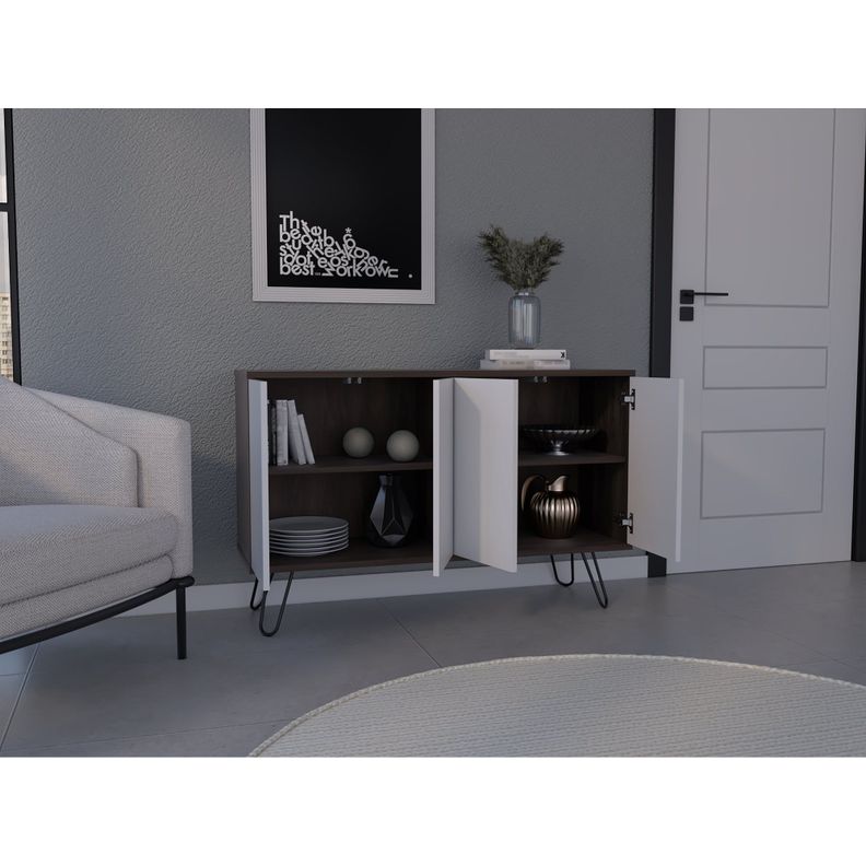 ARRIMO CON 4 PUERTAS Y 4 REPISAS FM-001B BLANCO Y CAFÉ OSCURO-5