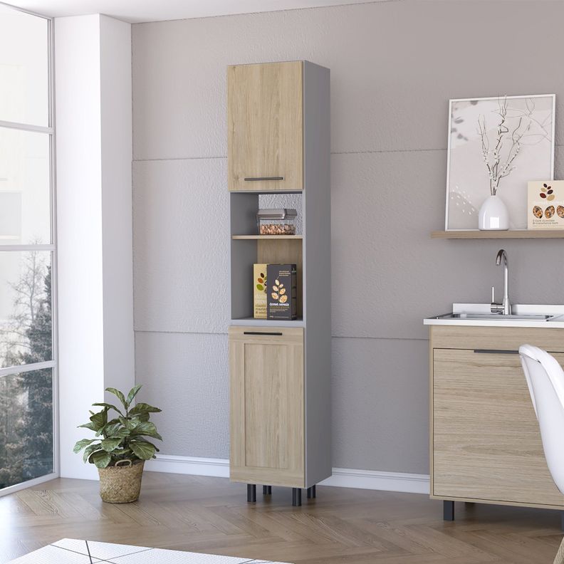 MUEBLE DESPENSA 2 PUERTAS FM-004G GRIS-4