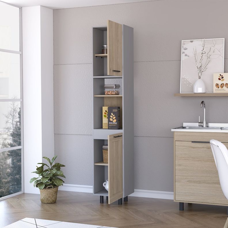 MUEBLE DESPENSA 2 PUERTAS FM-004G GRIS-5