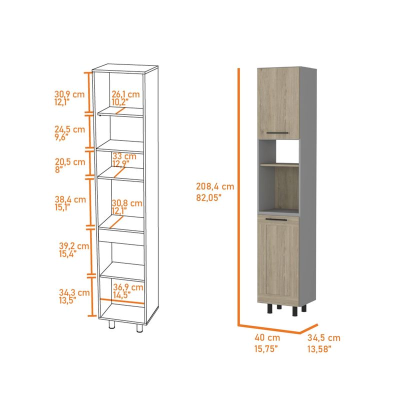 MUEBLE DESPENSA 2 PUERTAS FM-004G GRIS-6