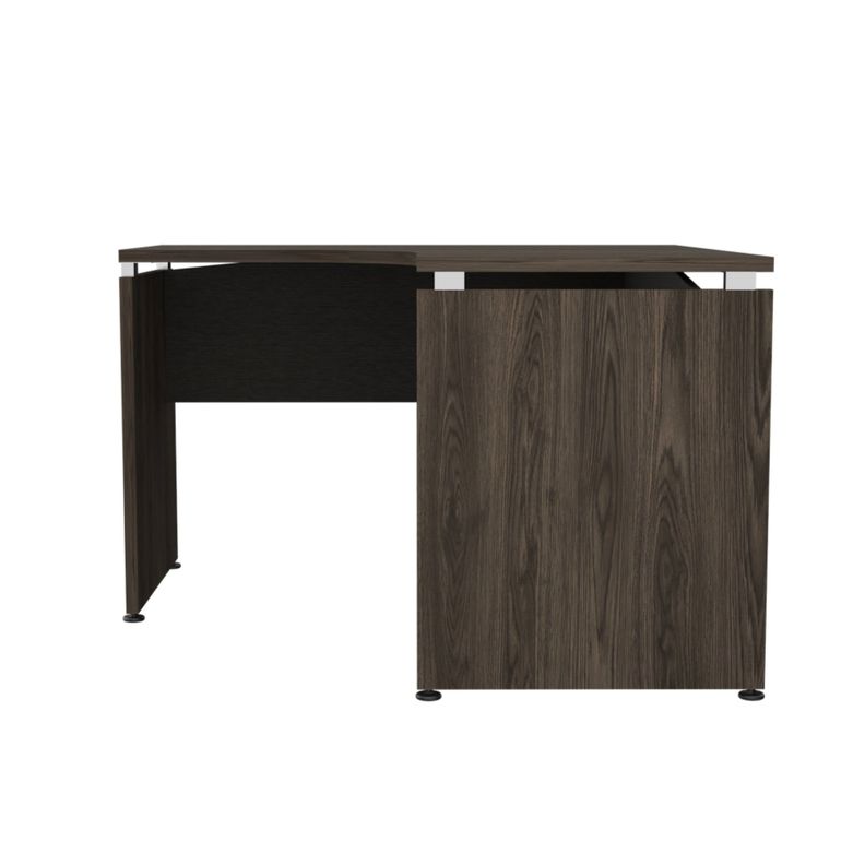 ESCRITORIO EN L 120X120X75 CM FM-003N NEGRO Y CAFÉ OSCURO-1