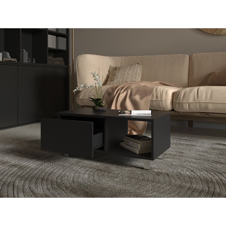 MESA DE CENTRO 1 CAJON FM-017N - NEGRO-5