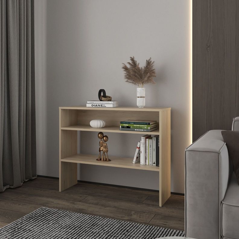 MUEBLE ARRIMO 2 REPISAS 80X100X30 CM FM-001C CAFÉ CLARO-2
