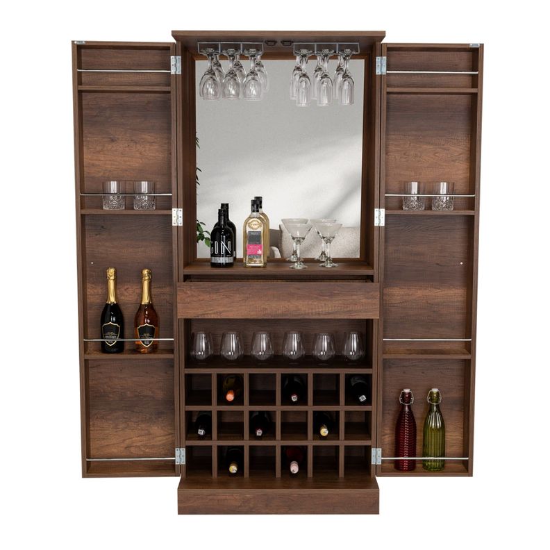 Bar Alto Extensible 18 Botelleros Fm-010O Café Oscuro-2